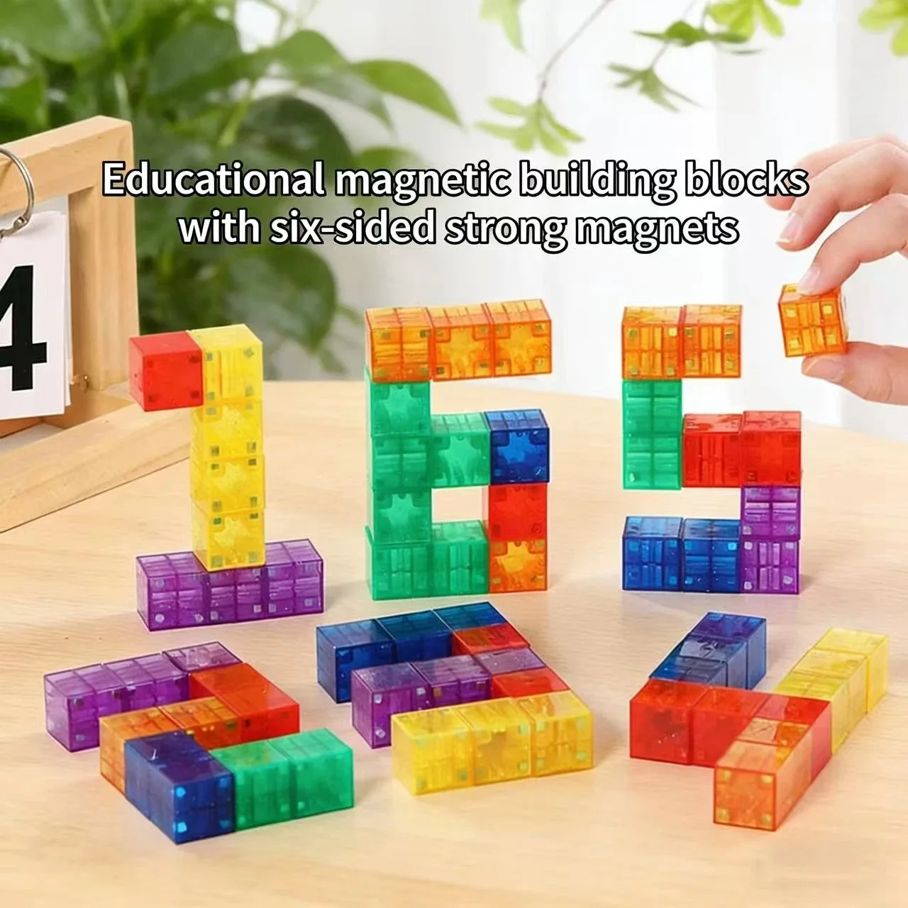 Transparent Colorful Magnetic Cube Building Blocks, 3D Soma Cube Magnet Bricks, STEM Educational DIY Construction Puzzle Toy for
