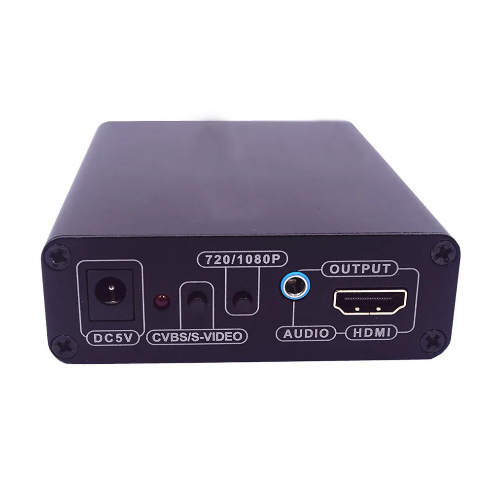 AV (CVBS) para conversor compatível com HDMI, vídeo de alta definição, conversor AV + S-VIDEO to HD 1080P, conversor para wii Ps2 TVBox