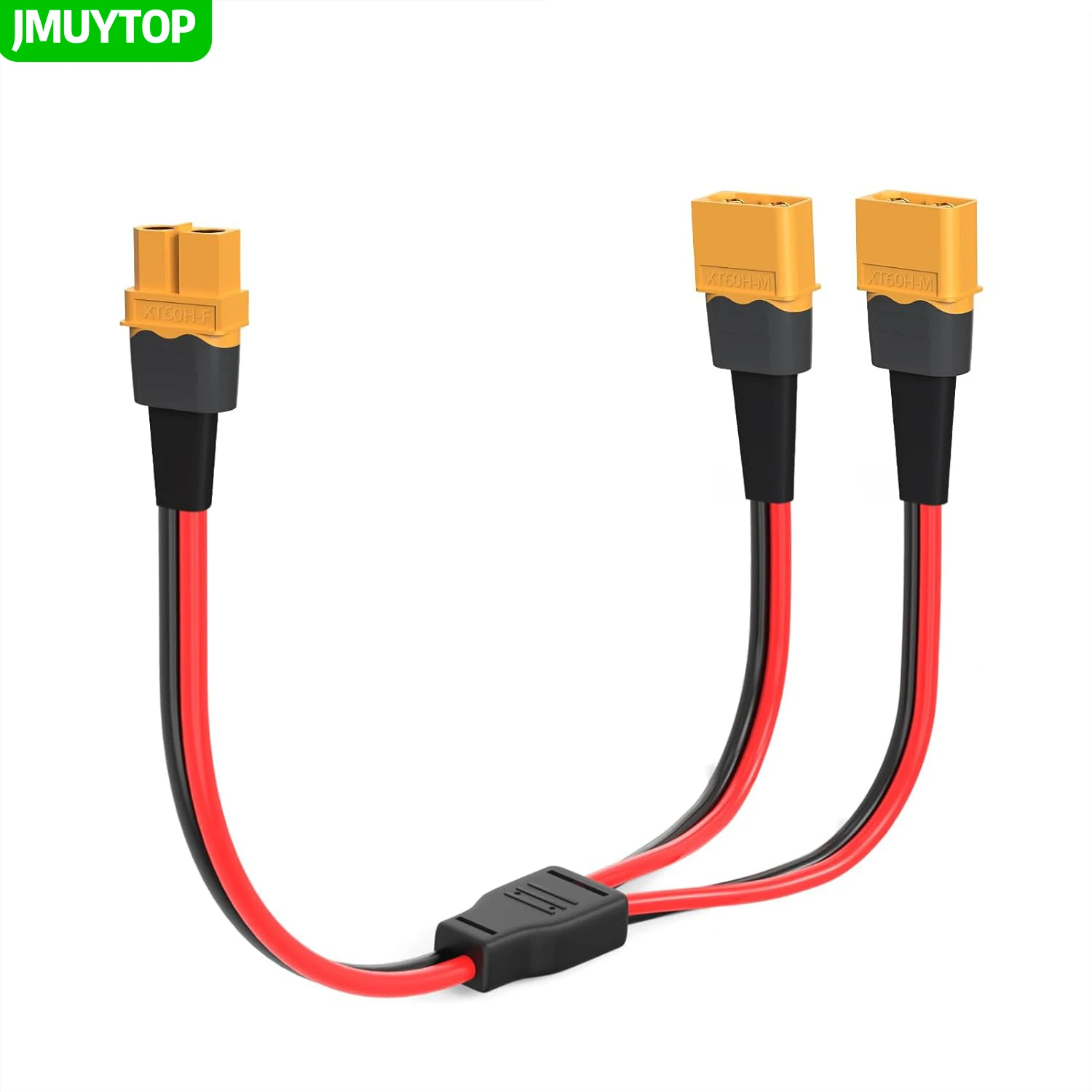 JMUYTOP XT60 Y-Splitter 12-14AWG XT60 1 Buchse auf 2 Stecker Verbinder 4mm² Kabel für Solarpanel UAV Phantom Quadcopter RC Auto