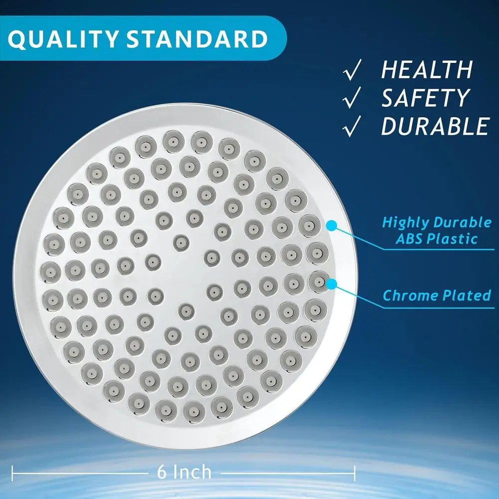 رأس دش مطري بذراع تمديد 11 مرتفعة - تدفق عالي، فاخر حديث، معزز للضغط (دائري، كروم) #5