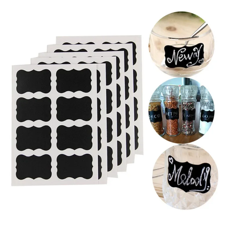 2Sheets Blackboard Spice Sticker Reusable Jam Labels Kitchen s Organizer Wall  home decor Chalkboard Label