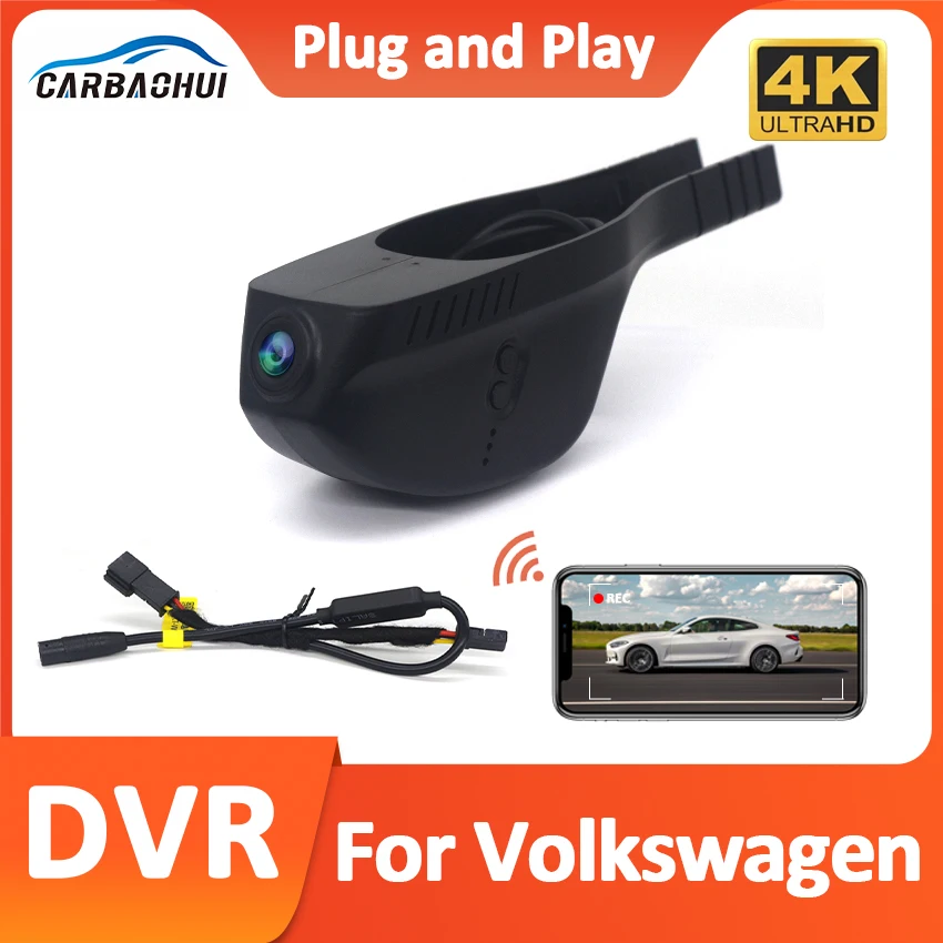 4K WIFi Car DVR Video Recorder Dash Cam For VW Volkswagen Tiguan Tarek Atlas Polo Passat Touran Taigun Golf Arteon Sharan Skoda