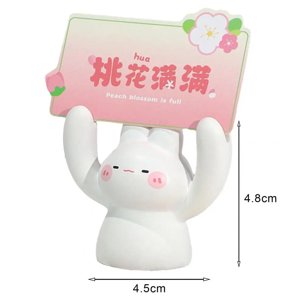 Card Holder Desktop Cartoon Animal Resin Statue Adorable Creative Shape Mini Size Photo Stand Memo Clip Message Note Holder