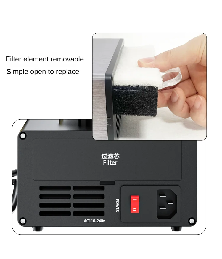 

TBK D201 Fume Extractor 150W Smoke Absorber Soldering Iron Station for Mobile Phone Welding Repair