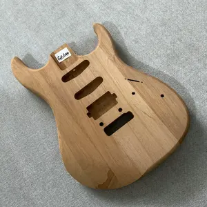 Unfinished Solid Redwood Electric Guitar Body SSH Pickups Two Points Fixed DIY Guitar Parts Replace Accessories  GB644