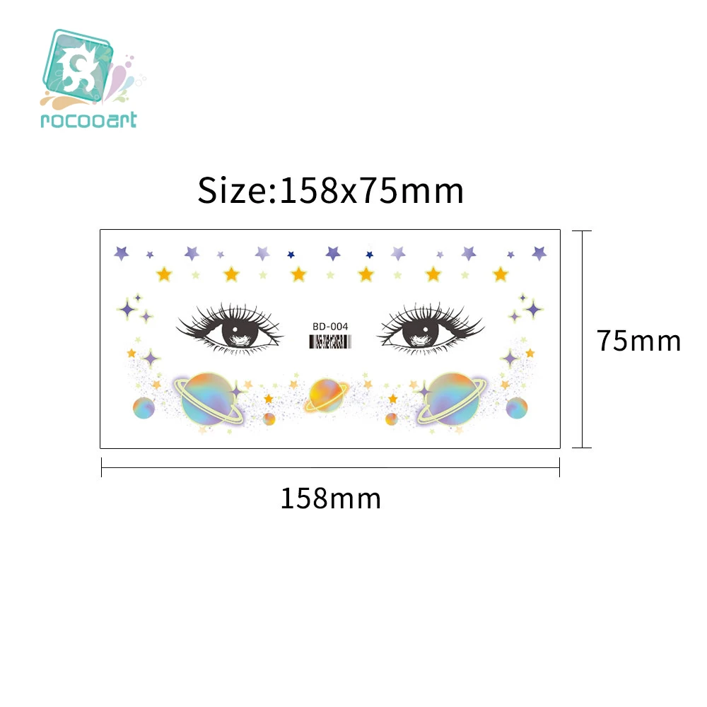 12Sheets Glowing Female Makeup Temporary Tattoo Sticker Fake Tattoo Stickers Woman Skin Luminous Face Freckle Tattoo Sticker