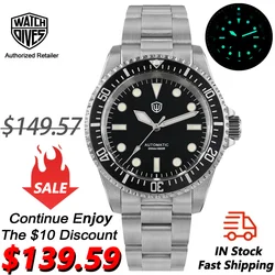 Watchdives WD5513 Sub Diver Watch NH35 Automatic Movement 20Bar Waterproof BGW9 Luminous Sapphire Crystal 38mm Vintage Watches