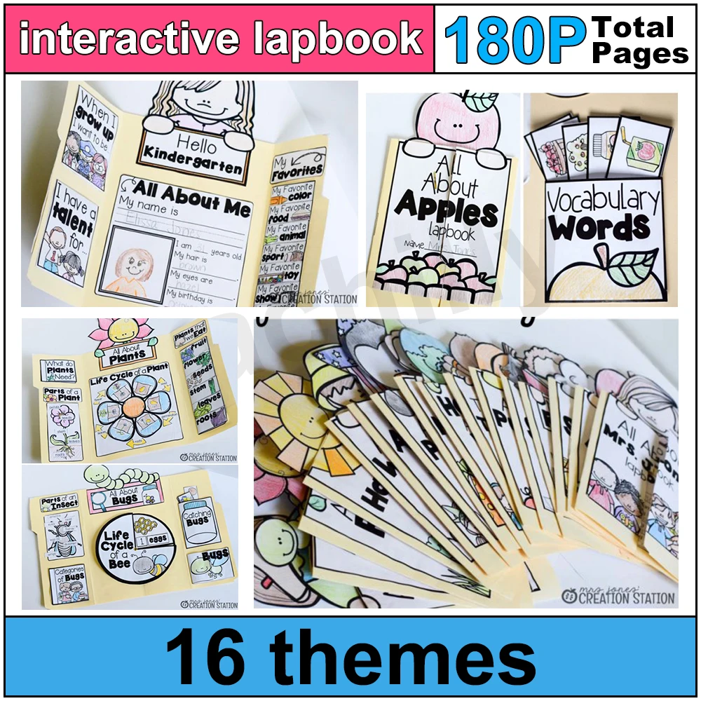 

16 theme lapbook bundle fun exercise DIY English learning toys for kids Preschool Worksheets Learning and education