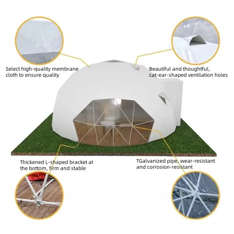 4 Season Outdoor Garden 4m-40m PVC Round Ball Luxury Glamping Geodesic Desert Igloo Dome Tent House Cenadores Y Carpas