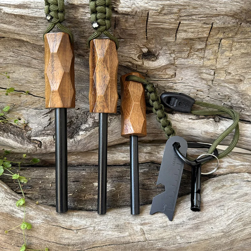 

New Outdoor Survival Ignition Stick with Scraper for Camping Portable Flint Friction Ignition Paracord Device