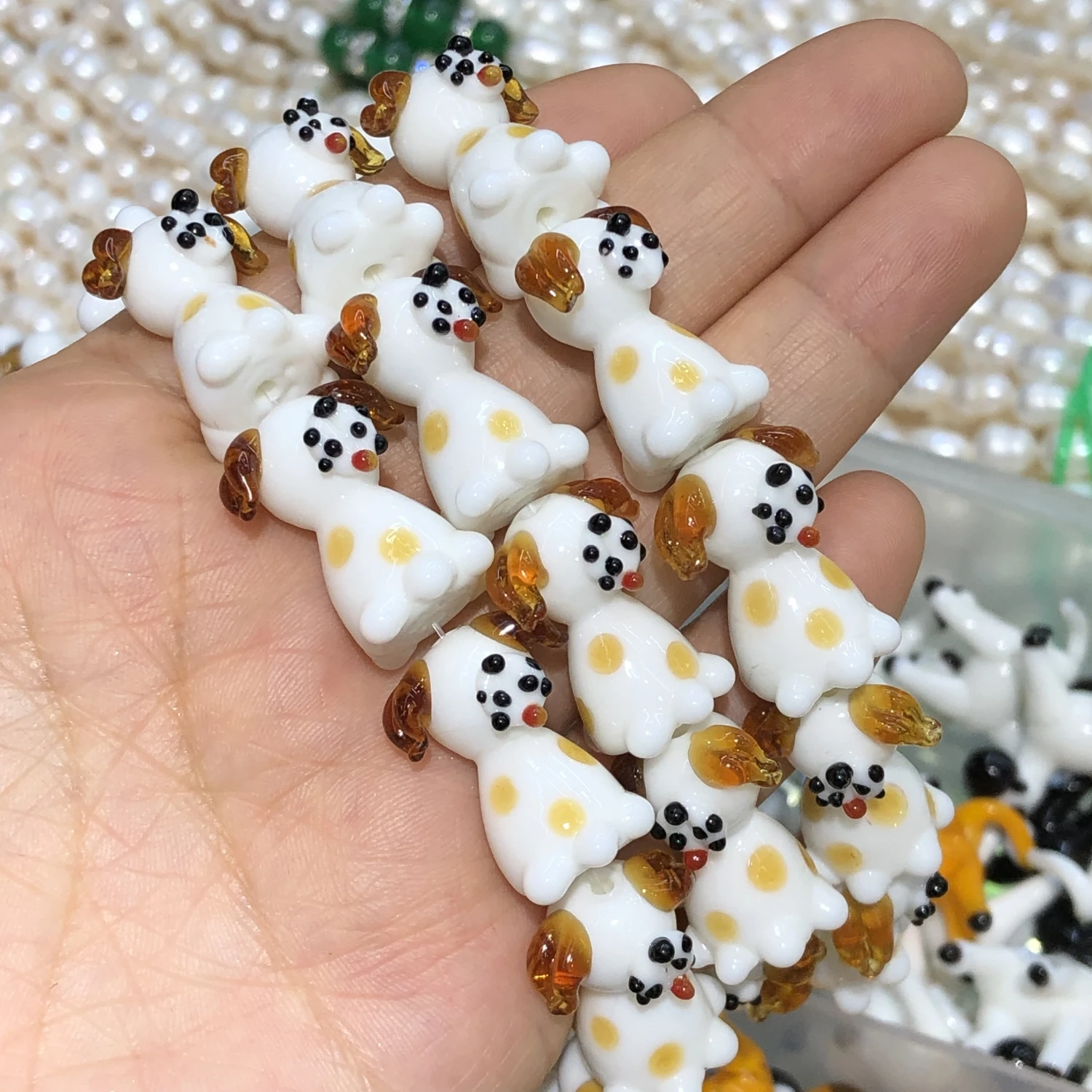 18x22mm Dog Shape Lampwork Glass Beads Loose Handmade Animals Crafts Beads For Jewelry Making DIY Bracelet Necklace Accessories