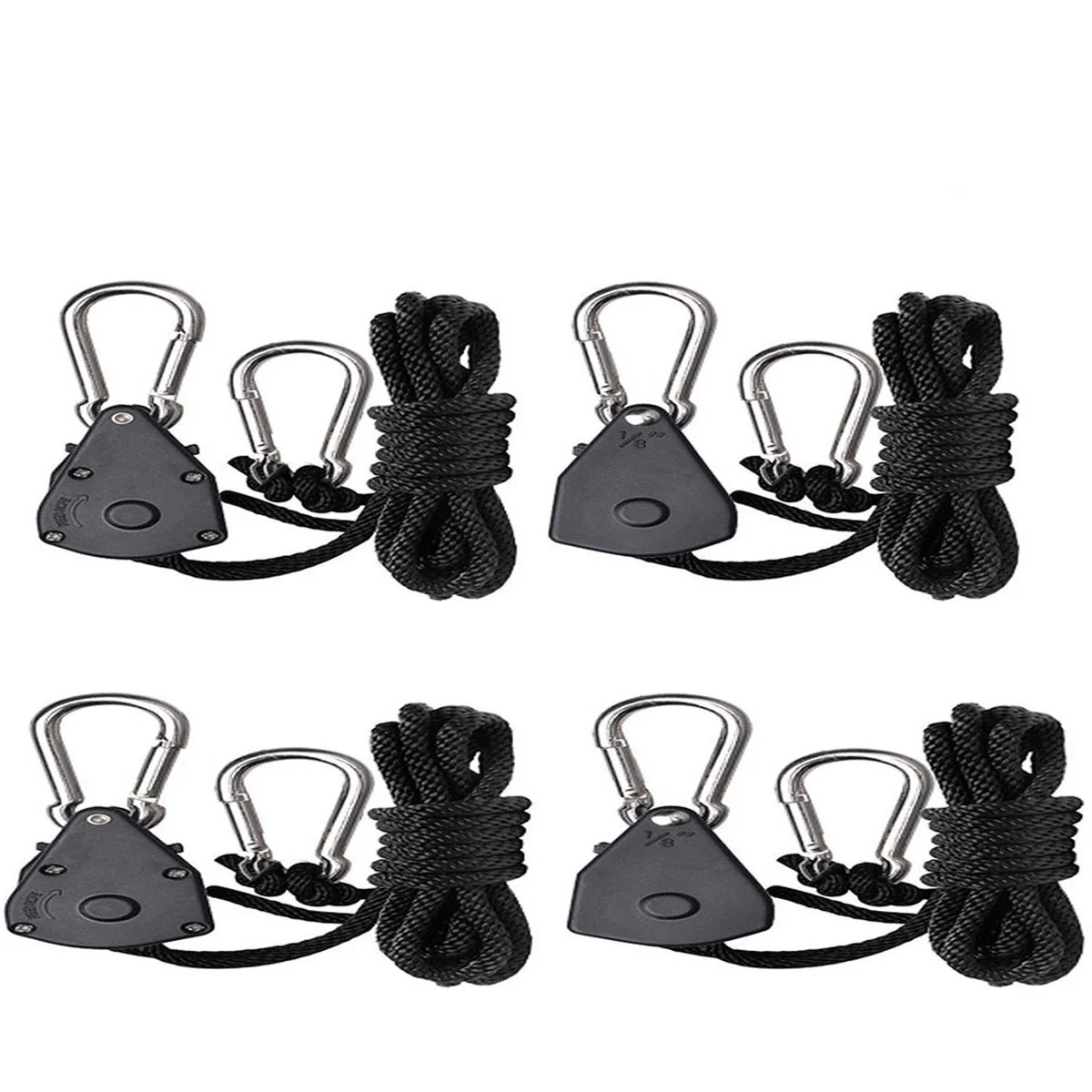 4pcs 1/8 Inch Heavy Duty Adjustable Grow Light Ratchet Rope Hanger Yoyo for Grow Light Fixtures Gardening
