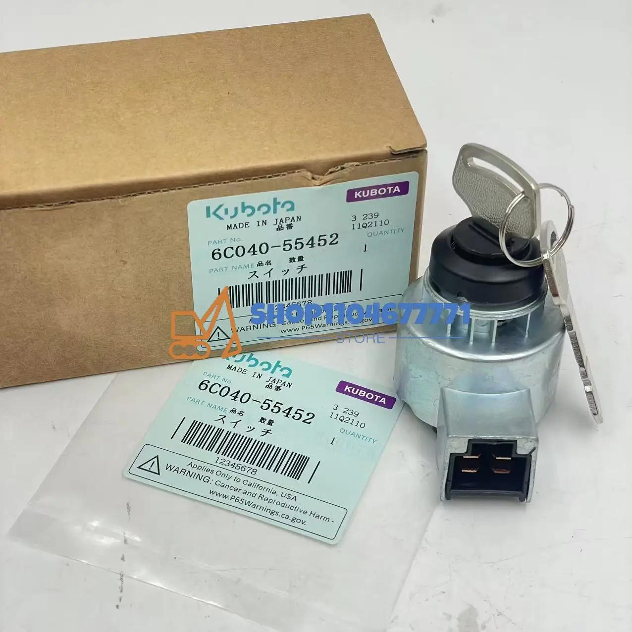 

6C040-55452 15248-63590 Ignition Switch for Kubota Tractor B21 B1700 B2100 B2301 B2320 B2400 B2410 B2601 B2620 B2630 Replace
