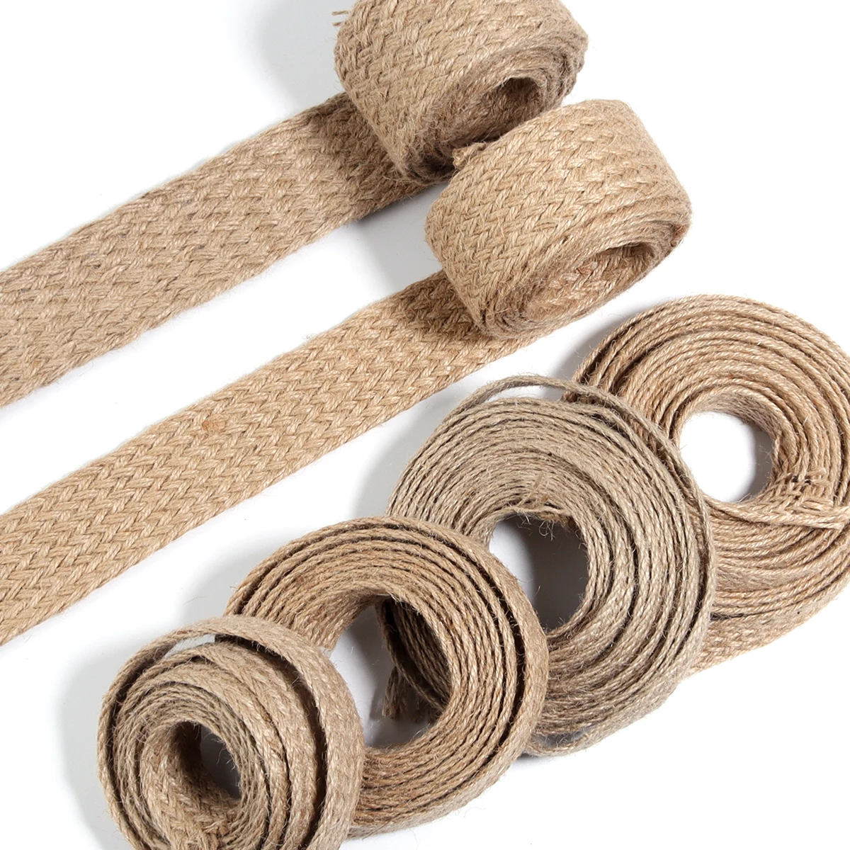 2-10Yards/Lot Burlap Ribbon Natural Jute Burlap Twine Cord Vintage Rustic Linen Cord DIY Bow Craft Gift Wrapping Party Decor