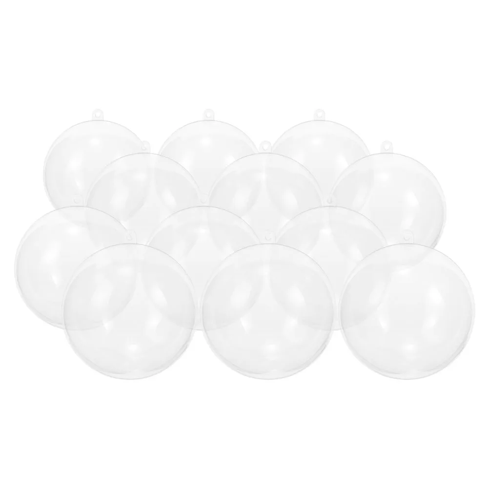 

12 Pcs Storage Balls Round Glittering Fillable Sphere Ornaments Clear for Crafts Fairy