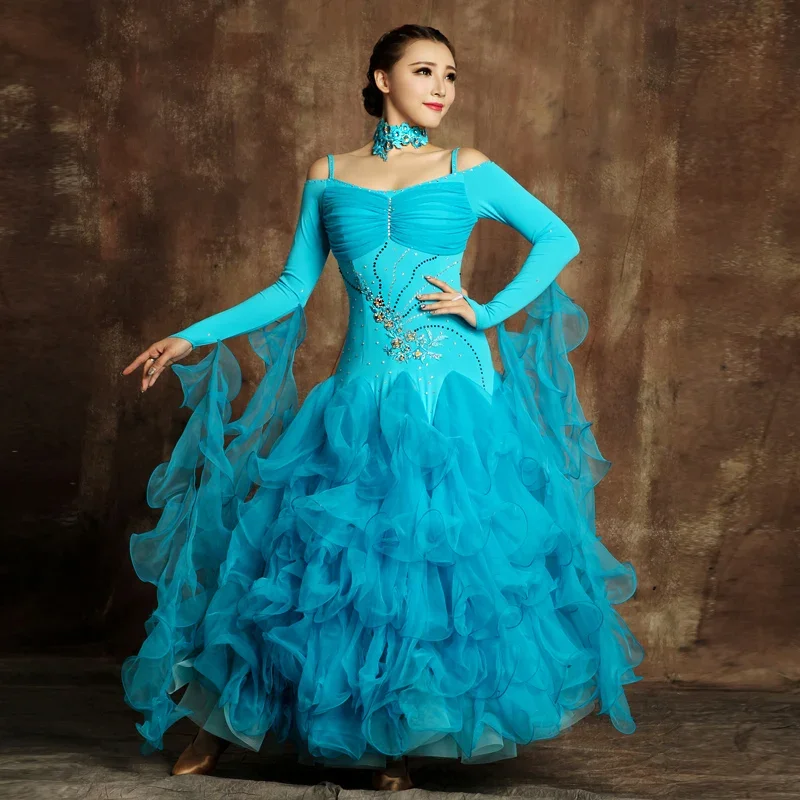 Flamenco Ballroom Dance Dresses Standard Ballroom Dancing Clothes Competition Standard Dance Dress Waltz