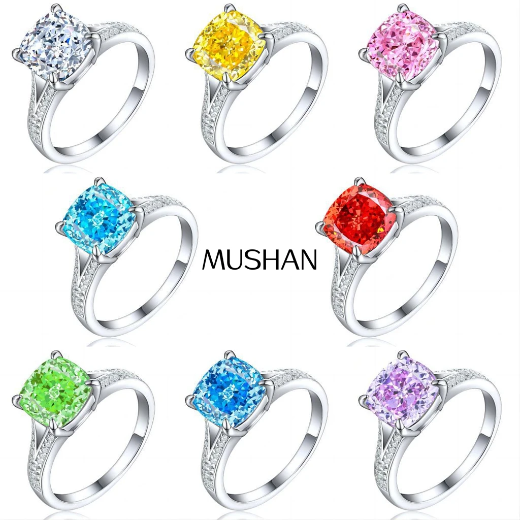 

Ювелирные изделия MuShan: Кольцо из стерлингового серебра 925 пробы с высокоуглеродистым бриллиантом, обручальное, для коктейльных вечеринок, в романтическом стиле, женские кольца, изысканные ювелирные изделия