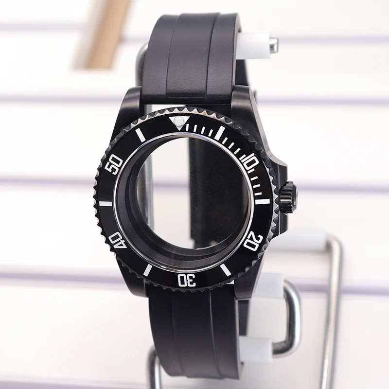 NH35 40mm Watch Case Rubber Strap For SUB GMT Nh34 Nh35 Nh36 Nh39 4R36 Nh70 Nh72 Miyota 8215 Eta 2824 Uni-directional 120 clicks