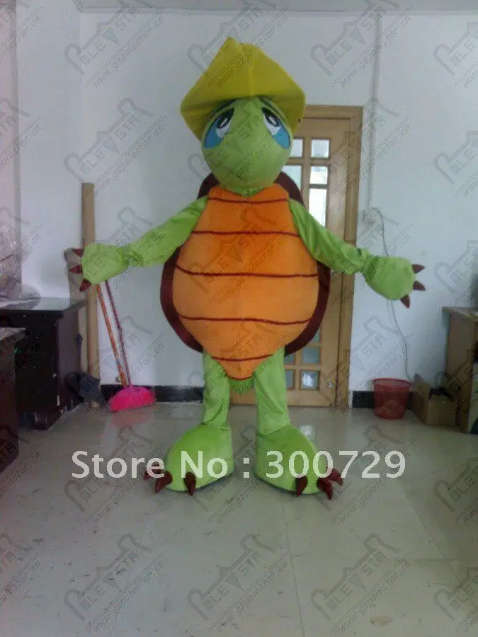 New Adult Character green hat Turtle Mascot Costume Halloween Christmas Dress Full Body Props Outfit Mascot Costume