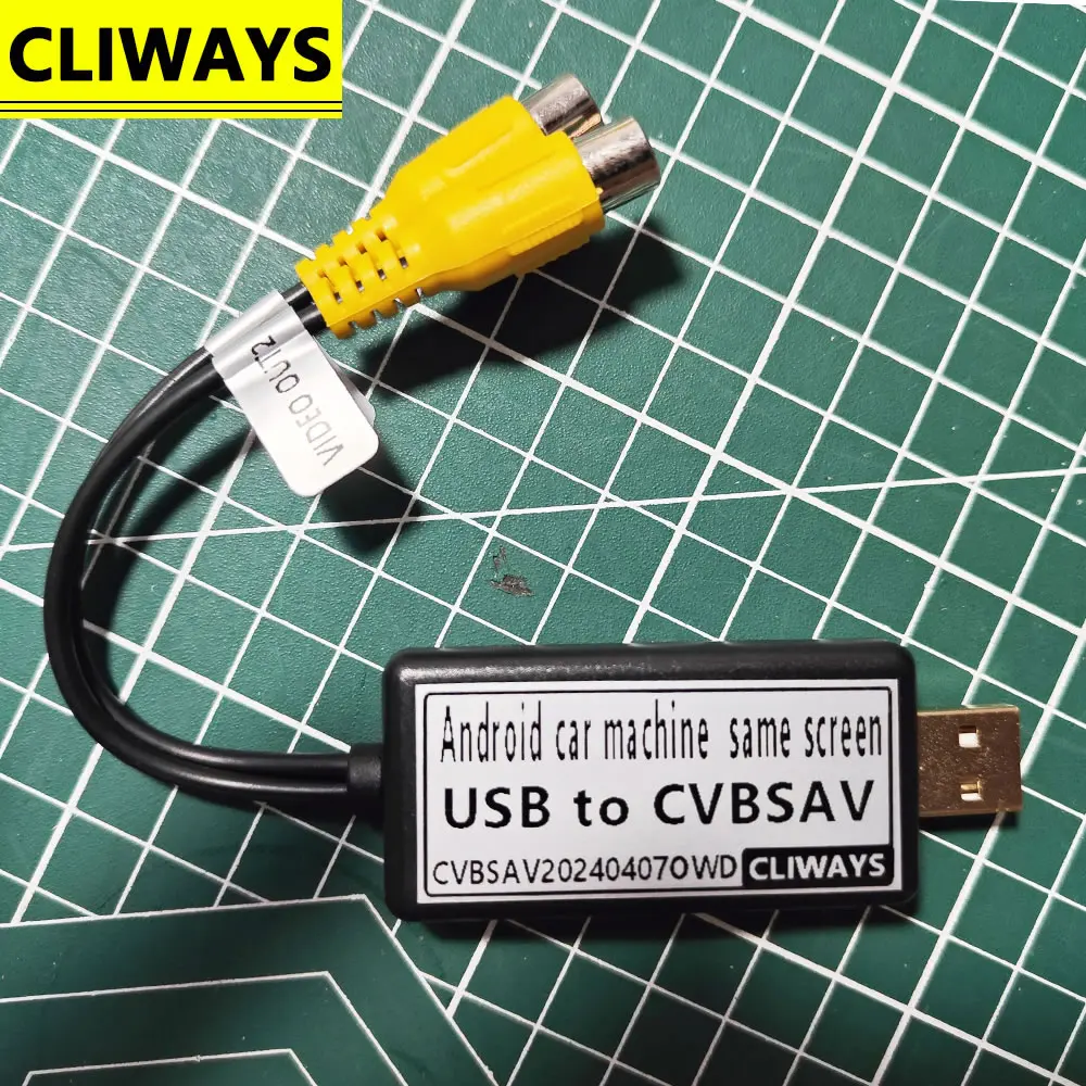 USB to CVBSAV Video output Adapter to RCA interface Cable usb input 2 port vedio outbut to Car Radio Accessories Android TV Play