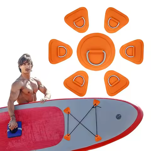1PC Surfboard Dinghy Boat PVC Patch With Stainless Steel D Ring Pad/Patch Inflatable Boat Patch Deck Rigging Sup Kit
