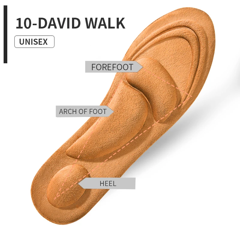 4D Memory Foam Orthopedic Insoles For Shoes Women Men Flat Feet Arch Support Massage Plantar Fasciitis Sports Pad Heel Cushion