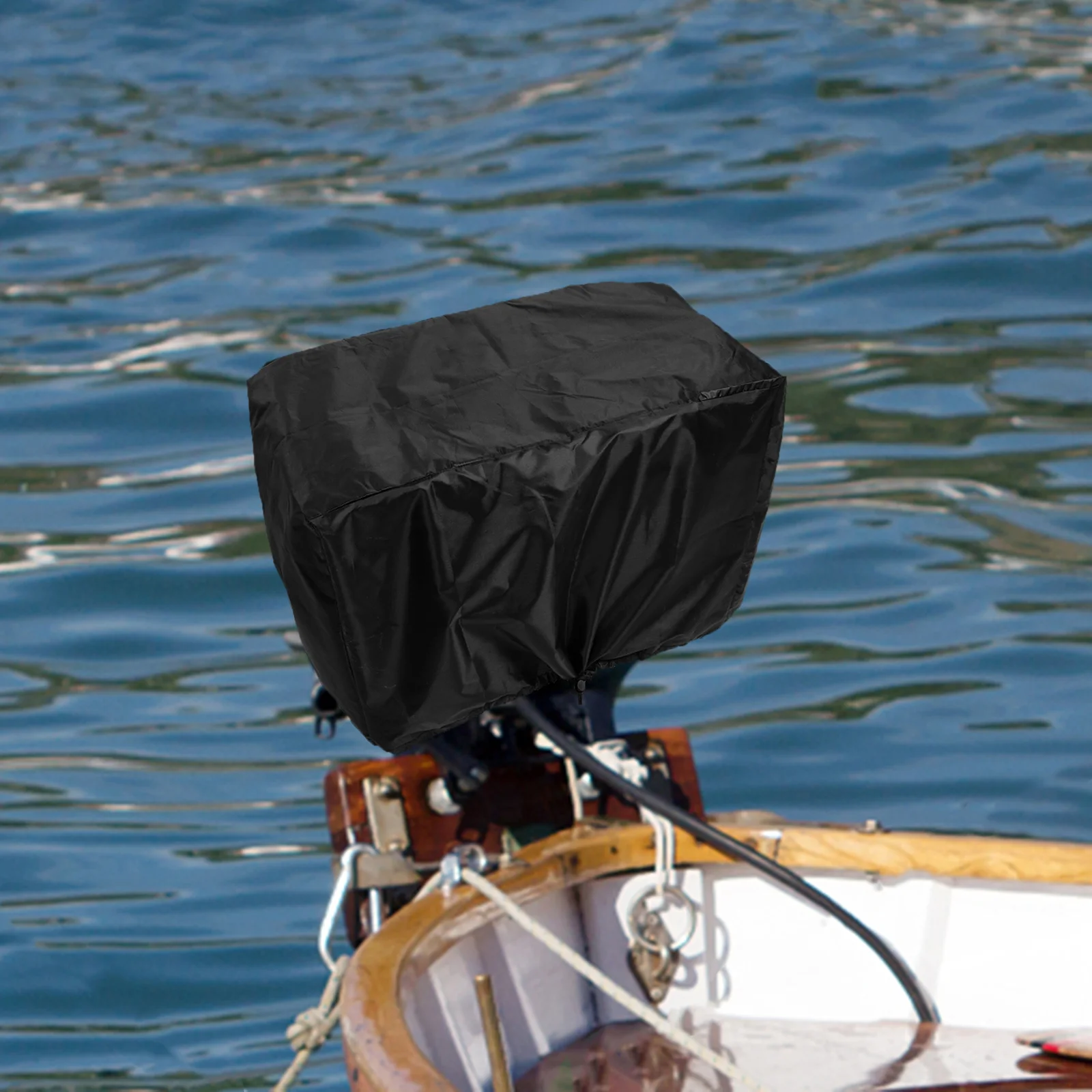 

Oxford Cloth Kayak Motor Cover 15Hp Uv Water Resistant Outboard Protective Hood for Sun Snow Rain Damage Universal Fit with