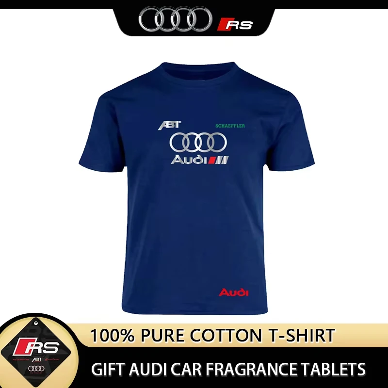 

Мужская хлопковая футболка Audi abt Schaeffler, повседневная уличная одежда, летняя повседневная одежда, лето 2025 года, футболка высокого качества, модная спортивная футболка