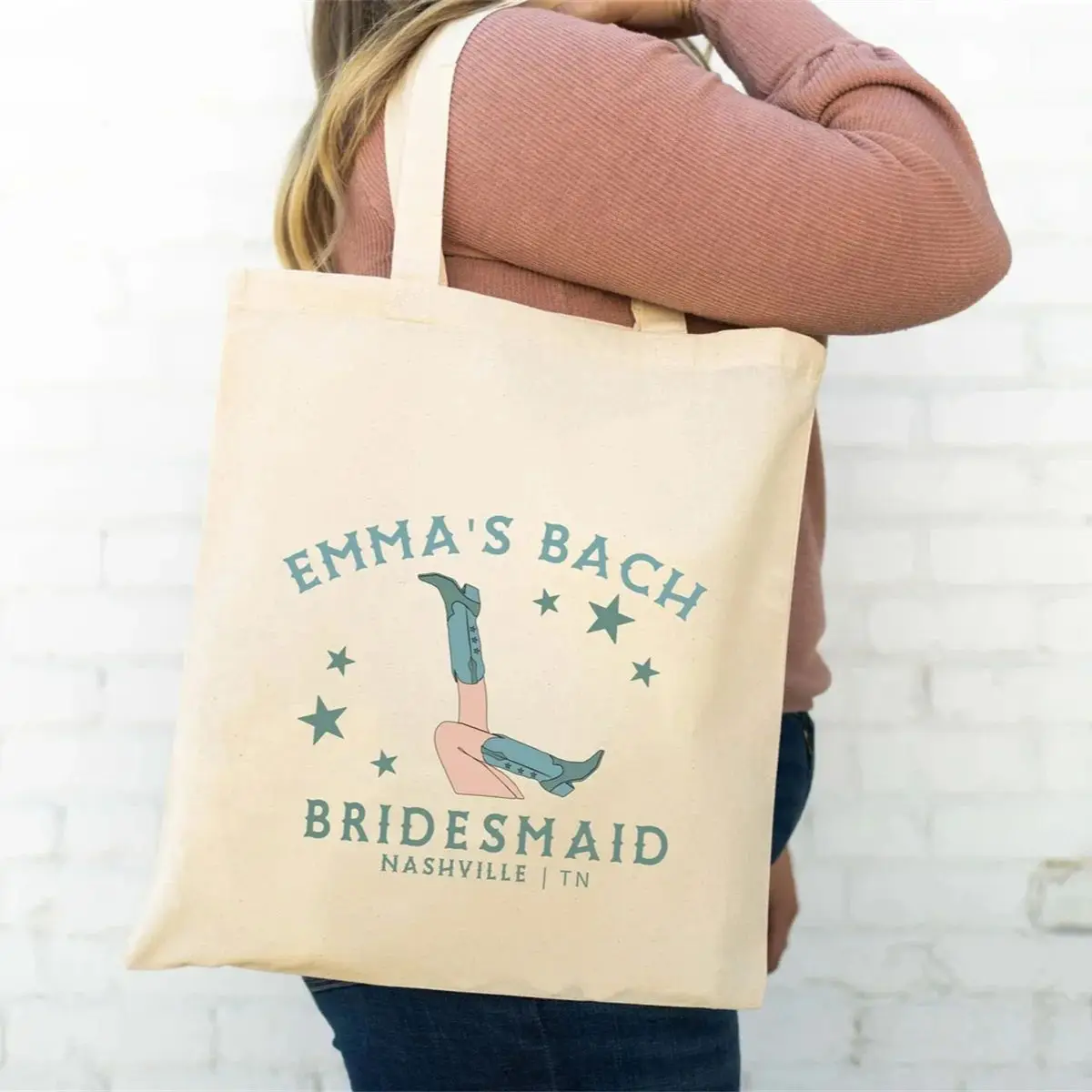 Bachelorette Tote Bag - Destination Wedding Welcome Totes - Cowboy Boots Tote - Western Bachelorette Welcome Tote - Nashville To