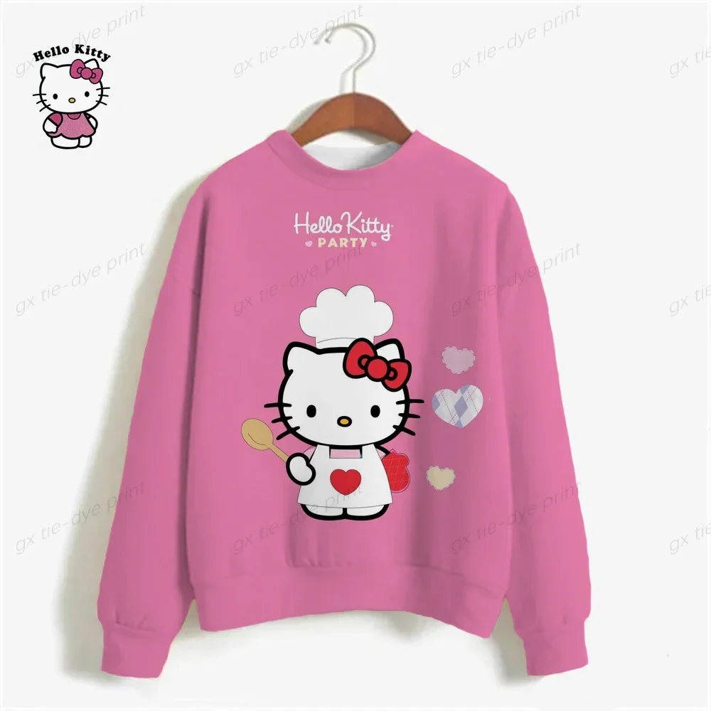 HELLO KITTY Japanese Anime Funny Cartoon Hoodie Women Spirited Away HELLO KITTY Sweatshirt 90s Graphic Hoody Female