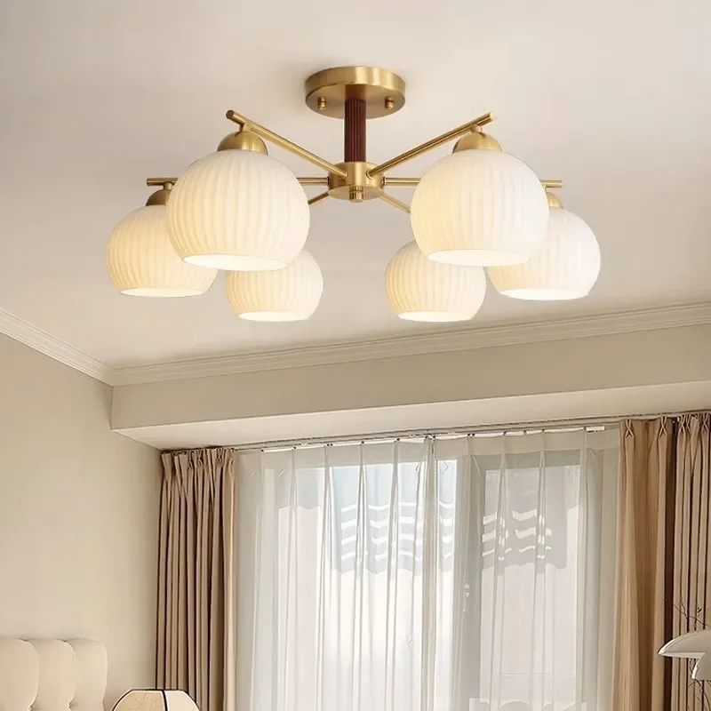 for Nordic LED Chandelier Modern Simple Glass Pendant Light for Living Room Bedroom Dining Room Internet Celebrity Style Lamp