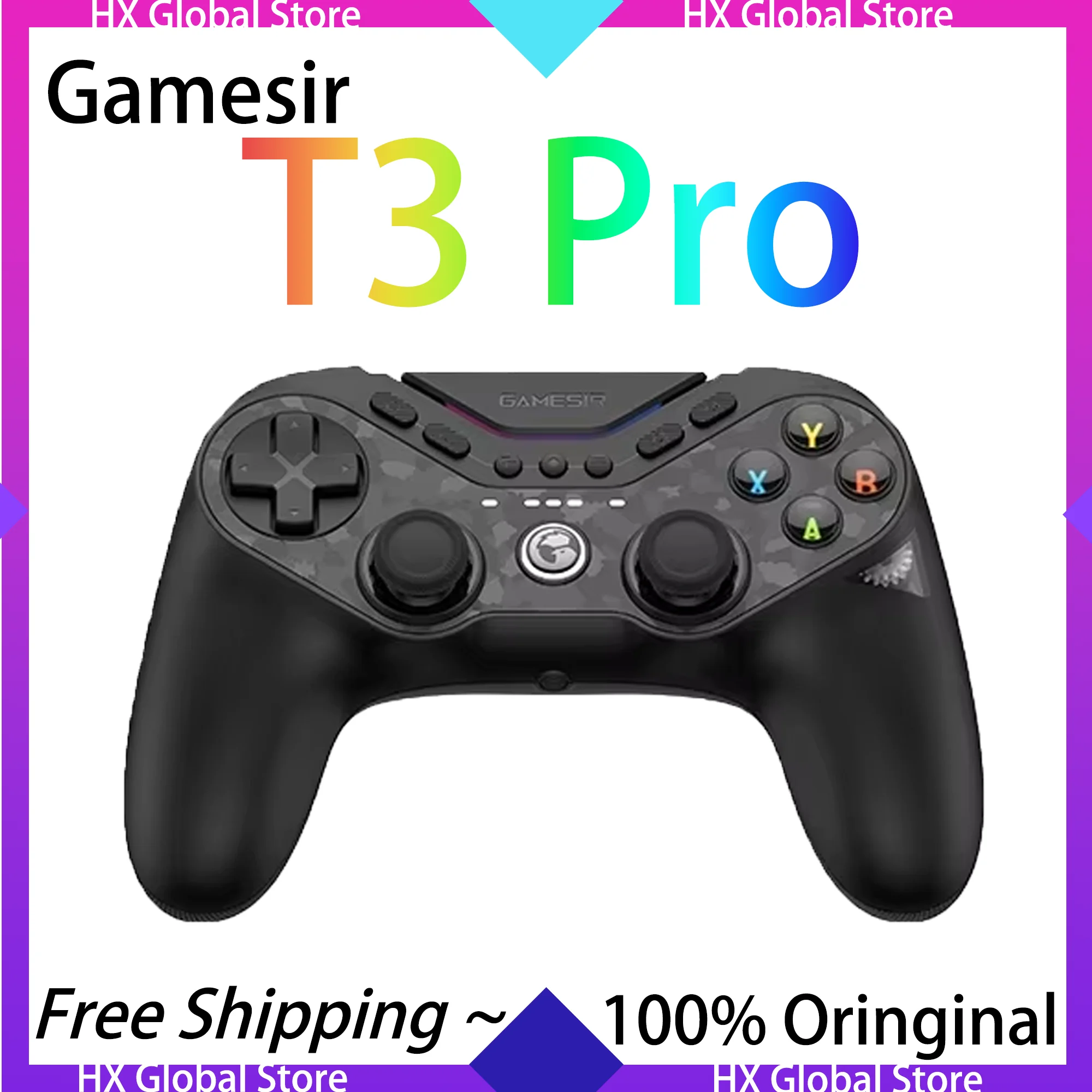 GameSir T3 Pro Controller Tarantula Joysticks für PC/NS/IOS/Android-Telefone, kabelloser Griff mit umschaltbaren Gesichtstasten, TMR