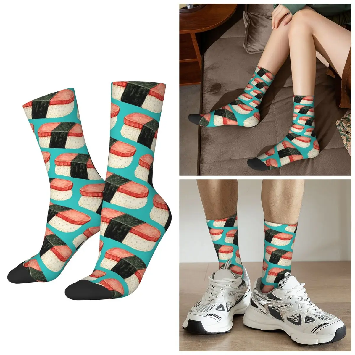 

All Seasons Musubi - синие носки Harajuku, спортивные носки средней длины, мягкие чулки в стиле хип-хоп для мужчин и женщин, подарки