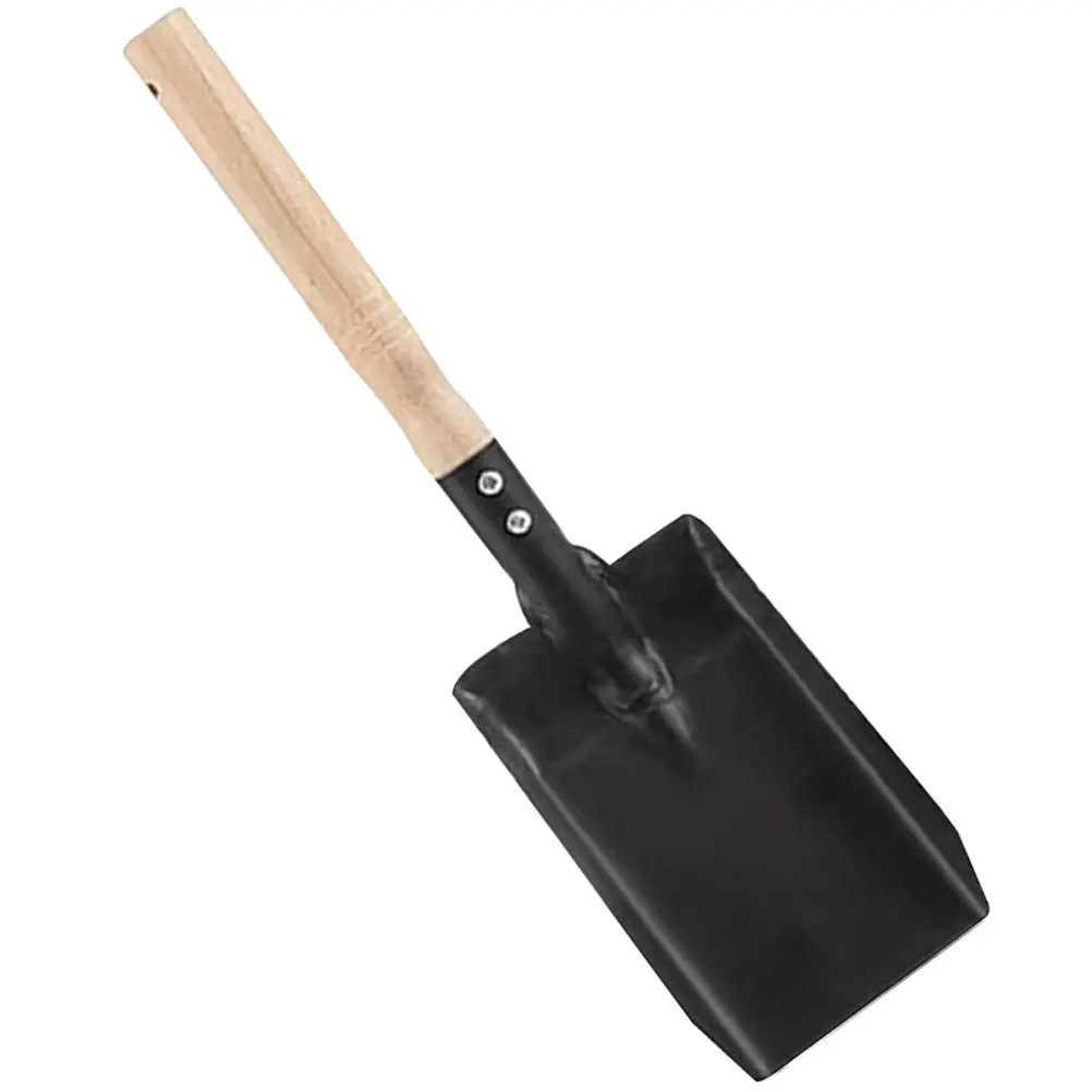 Garden Shovel Ergonomic Wooden Handle Large Square Head for Digging Transplanting Soil Moving Gardening Tool Fireplace Ash