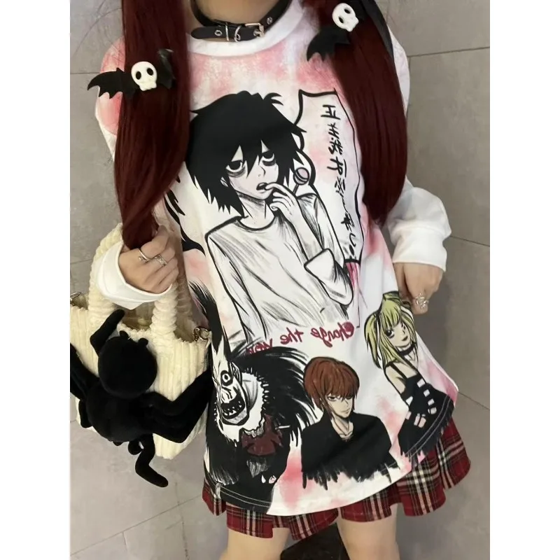 

Y2K Harajuku Grunge Aesthetics Clothing Men Women Tops Long-Sleeved Hoodies Streetwear Couple Sweatshirts Hoodie Kawaii Tees