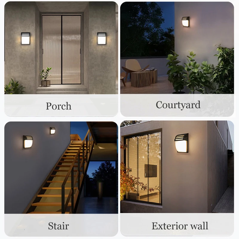 E27 Outdoor Wall Lamp Waterproof Wall Mounted Aluminum Courtyard Light Porch Garden Lighting Villa Balcony External Wall Sconce