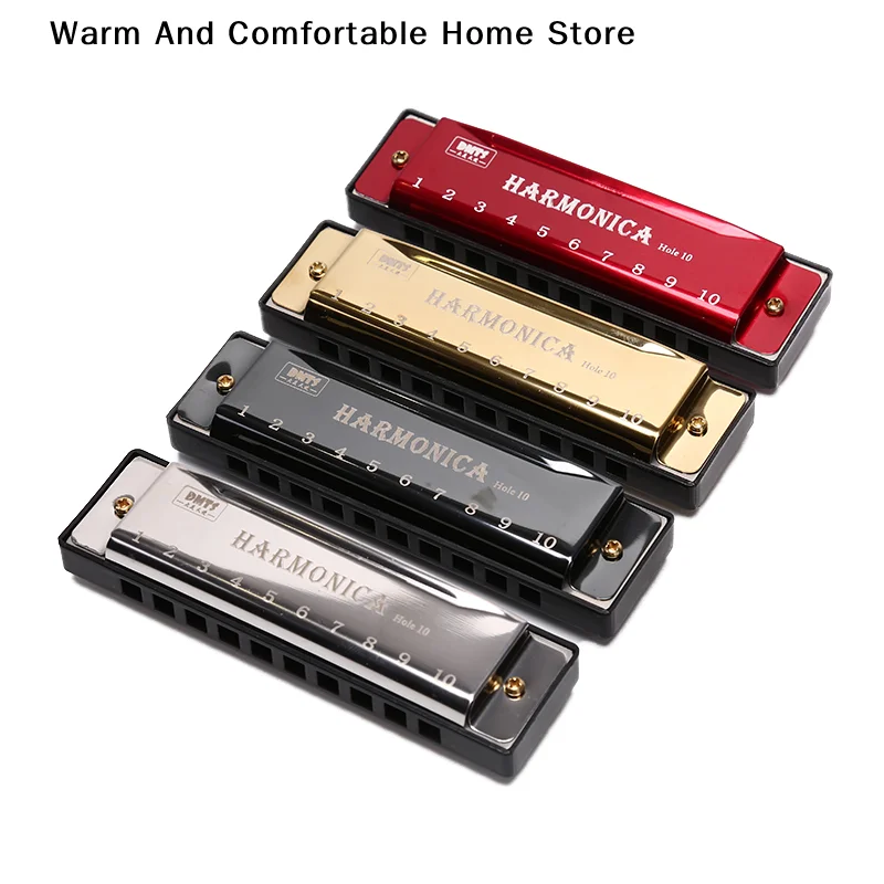 10 Hole C Harmonica Mouth Organ Phosphor Bronze Diatonic Beginner Harmonica with Case Kit for Kids Musical Instrument Teaching