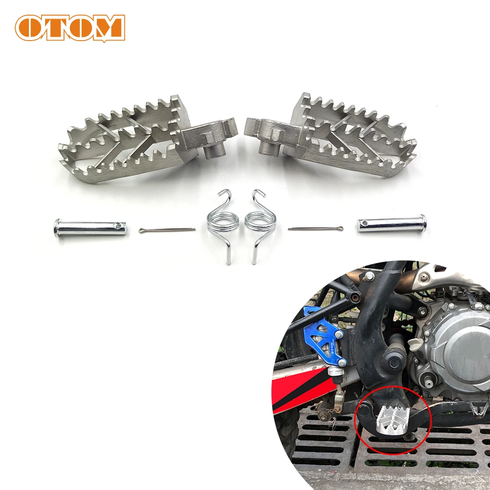 OTOM Motorcycle K6 Front Pedal Wide Footrest Foot Rests Footpegs For KAYO TY125/150 T6 T4 BOSUER BSE Hailing M Series GUIZUN S3