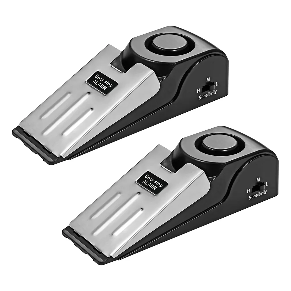FUERS Wireless Door Stop Alarm System 125dB Loud Home Security Anti-Theft Door Block System Portable Doorstop Preasure Alarm