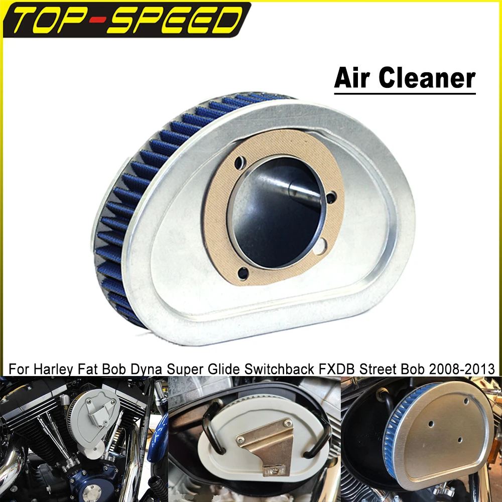 

Motorcycle accessories Air Filter For Harley Fat Bob Dyna Super Glide Switchback FXDB Street Bob Fat Blue Air Filter Bob 2008-13