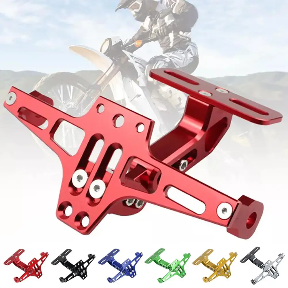 Universal Adjustable Motorcycle License Number Plate Bracket Kits Cnc Signal Holder Lamp Turn Aluminum Rear Eliminator Fend M0z1