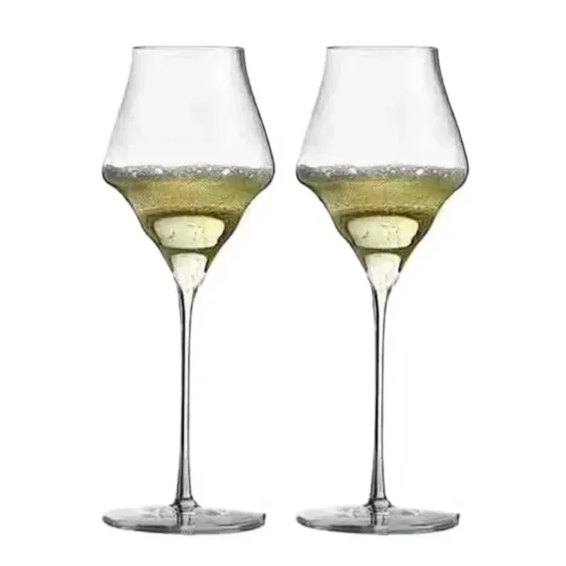 2pcs/1set Light Luxury Art Cloud Goblet 300-400ml Handmade Home Restaurant Festival Red Wine Champagne Cup