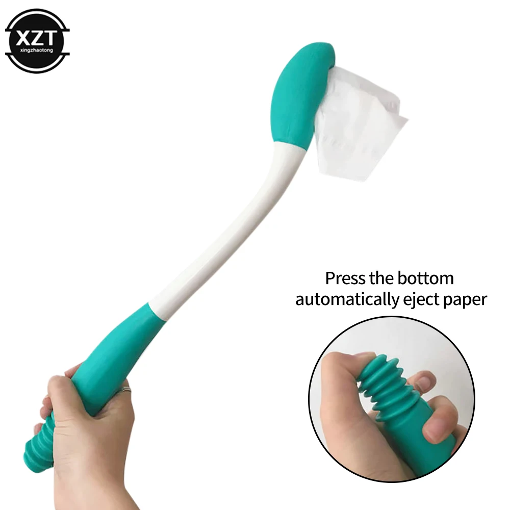 Toilet Aid Tool Wiping Wand Bottom Bum Wiper Toilet Cleansing Aid Elderly Pregnant Woman Disability Handled Tissue Grip Helper