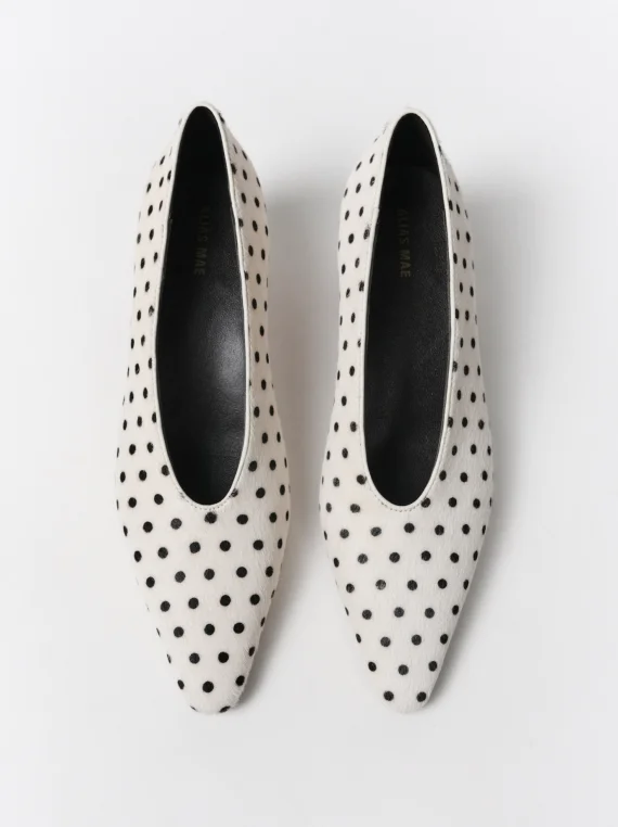 ALIAS MAE 2026 Early Spring New Spotted Horsehair Pointed Low Heel Women's Shallow Mouth Casual Versatile Single Shoes