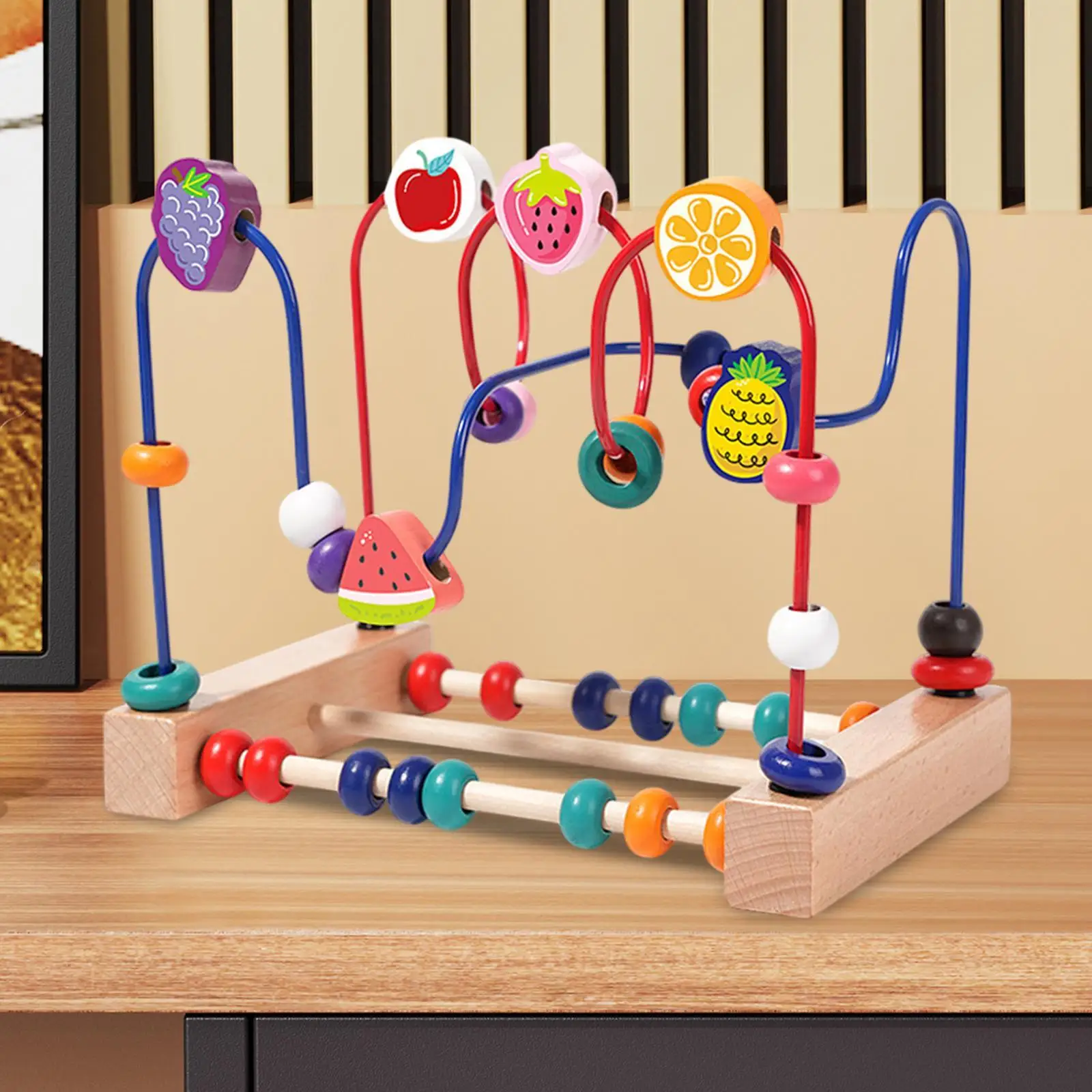 Houten kraal doolhof speelgoed baby leeftijden 3+ voor kinderen jongen meisje cadeau nieuwjaarscadeau grijpen vermogen tellen wiskunde houten educatief speelgoed