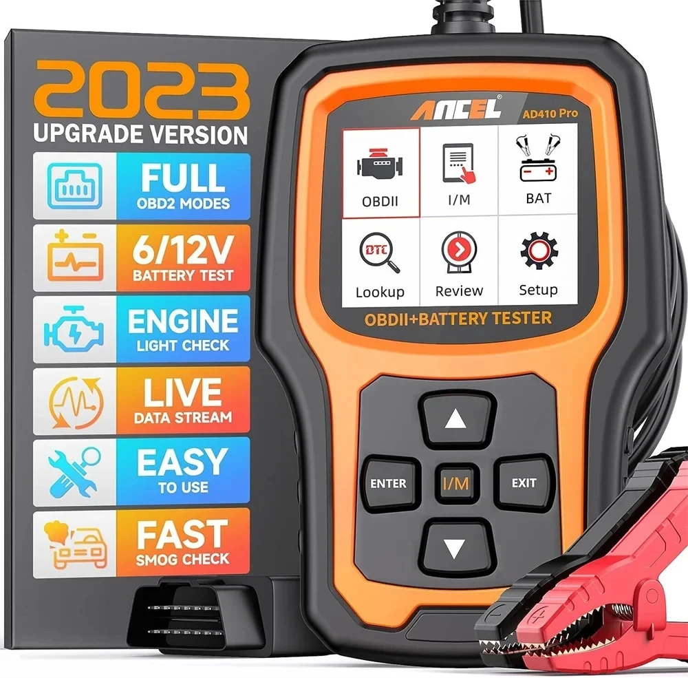 ANCEL AD410 Pro Automotive Scanner Full OBD2 Code Reader Battery Tester Engine Check Battery System Test OBD Car Diagnostic Tool