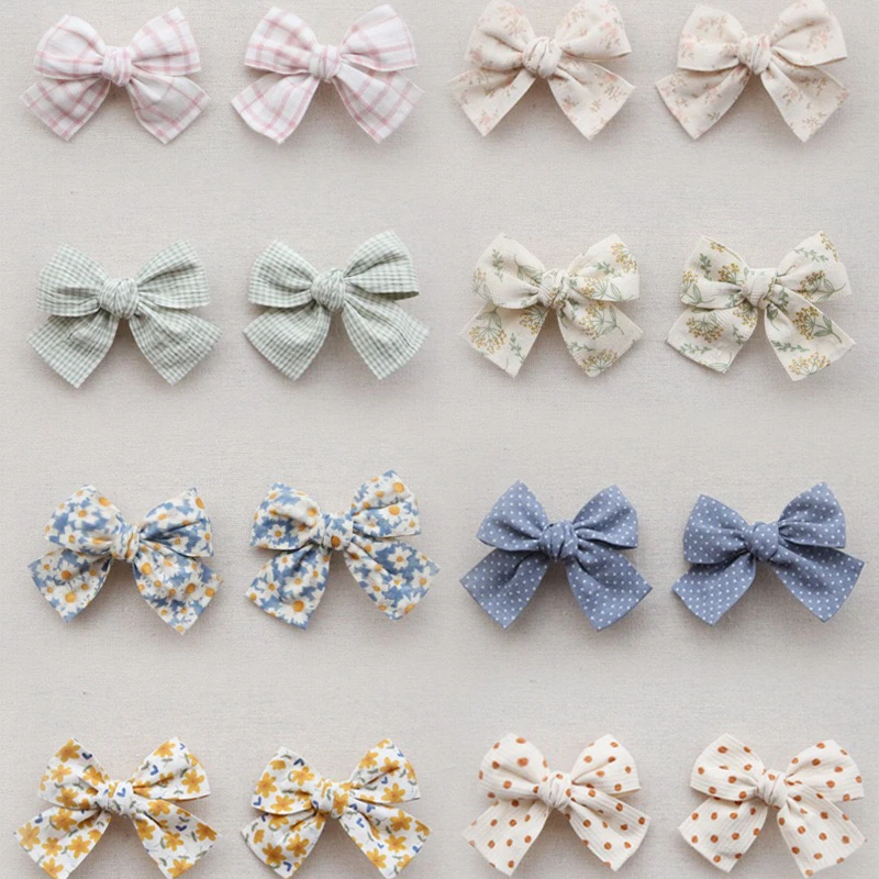 Elegant Bows hair clip, Lovely Children\'s Headwear, Cute Baby Hair Accessories, Trendy Full Coverage Fabric Hairpin for Girls