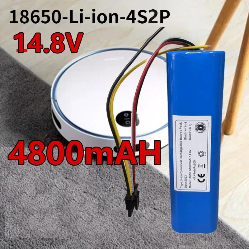 New 14.8V 6800mAh INR18650 MH1-4S2P-300S Robot Battery For Cecotec Conga 5090 5490 Robotic Vacuum Cleaner