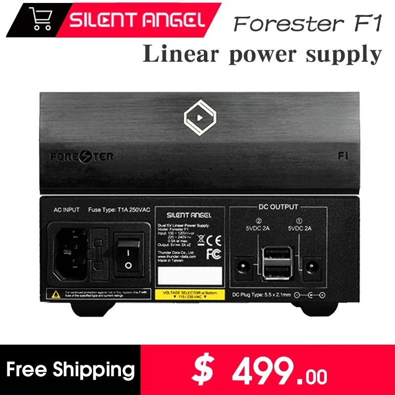 Silent Angel Forester F1 Supply Highly Accurate Duo DC Outputs Low-noise Technique Digital Music Stable Linear Power For M1T