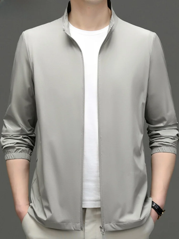 

Hengyuanxiang Мужская одежда из ледяного шелка с защитой от ультрафиолета, легкая дышащая солнцезащитная верхняя одежда Me, летняя модная городская одежда